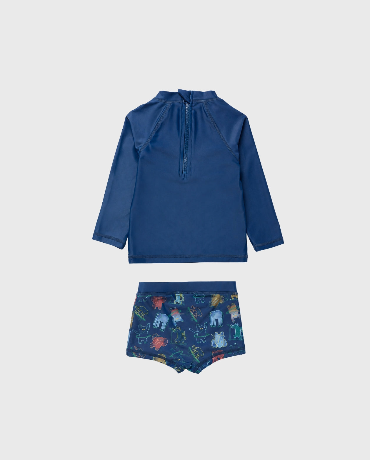 Traje de Baño Manga Larga Animales Azul Zippy diseño.