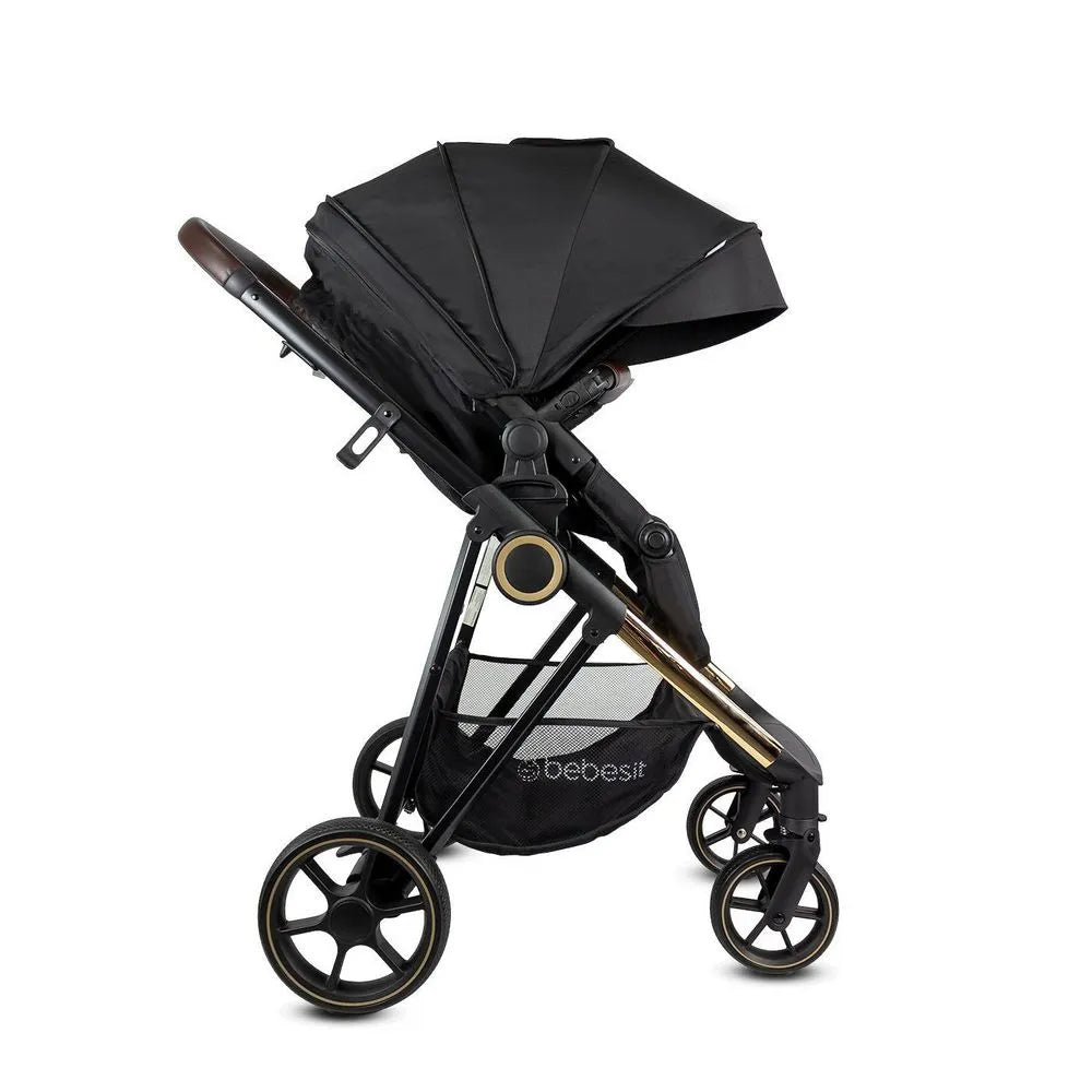 Coche con Porta Bebé Cosmos Gold Premium Negro Bebesit Diseño