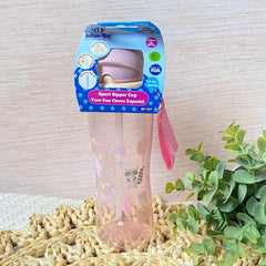 Vaso Pitillo Estampado Animales 330ml Rosa