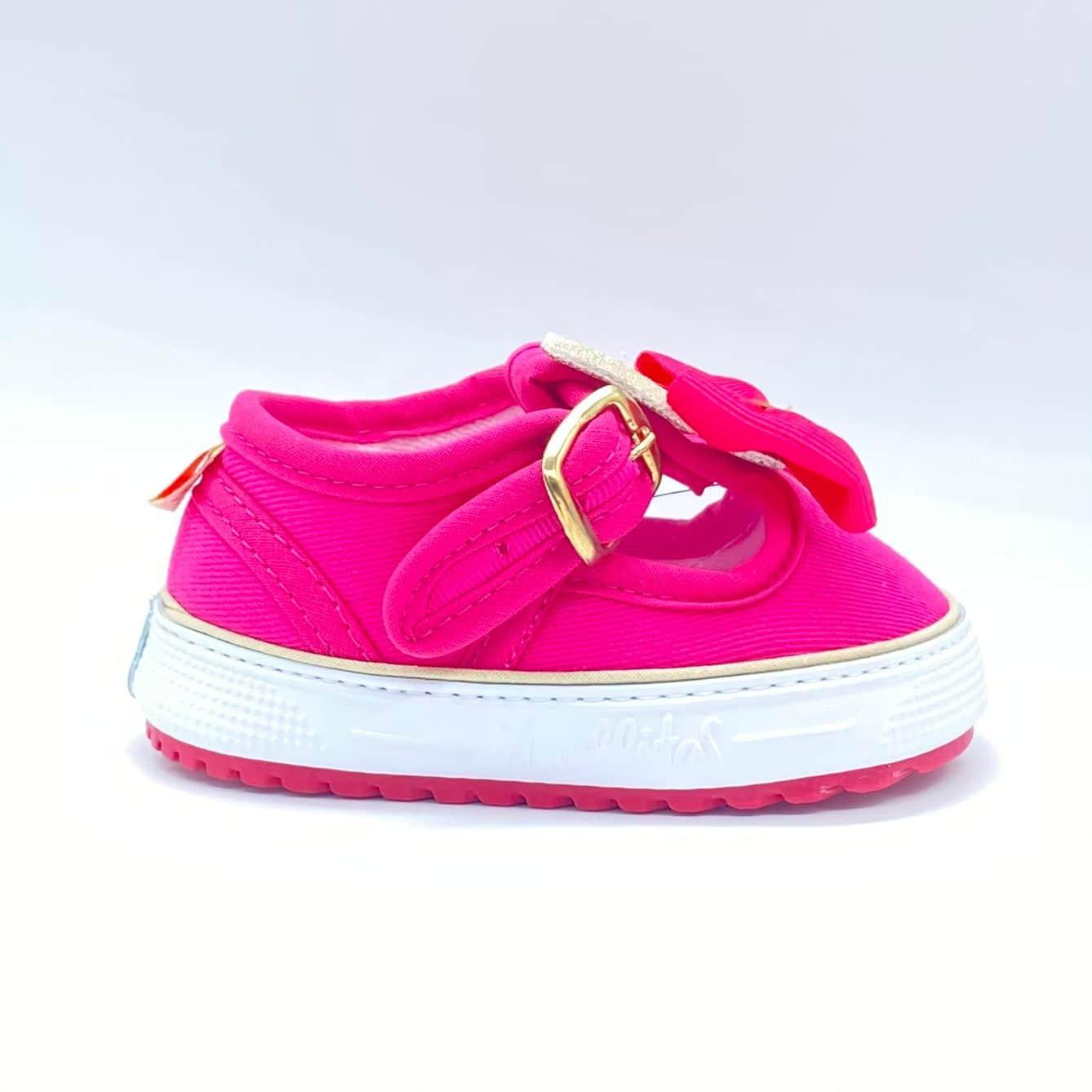 Baletas Moño Detalle Dorado Huellitas Estilo