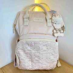 Pañalera Morral Bordado Osito Baby Luna Beige