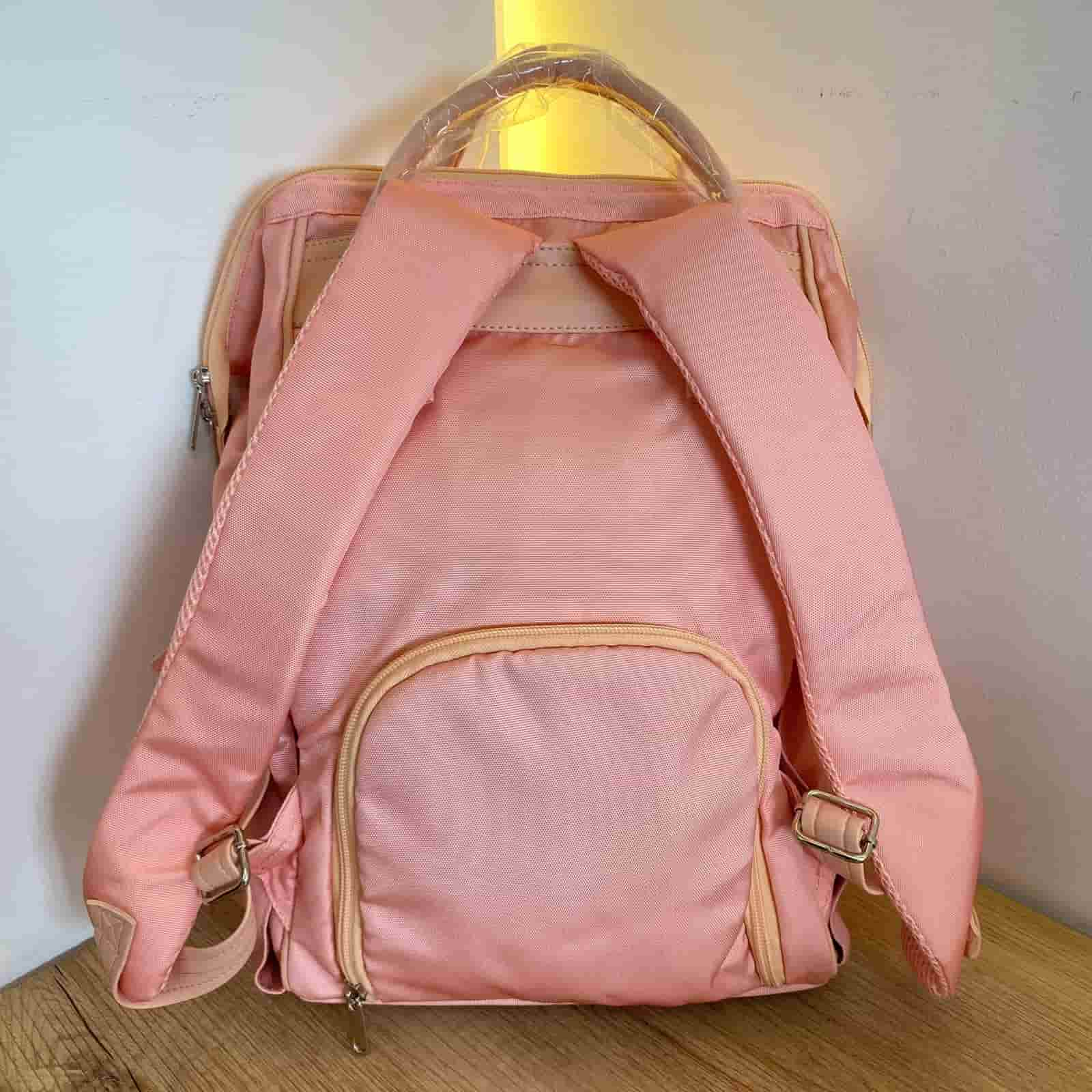 Pañalera Morral Bordado Osito Baby Luna Correas