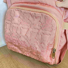 Pañalera Morral Bordado Osito Baby Luna Bolsillo