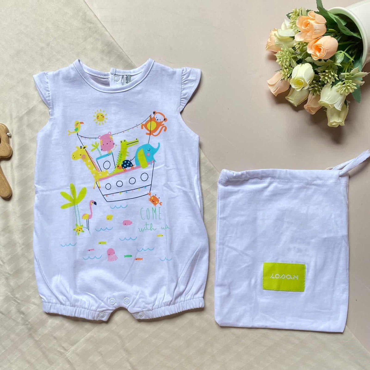 Pelele Estampado Animales Blanco Losan
