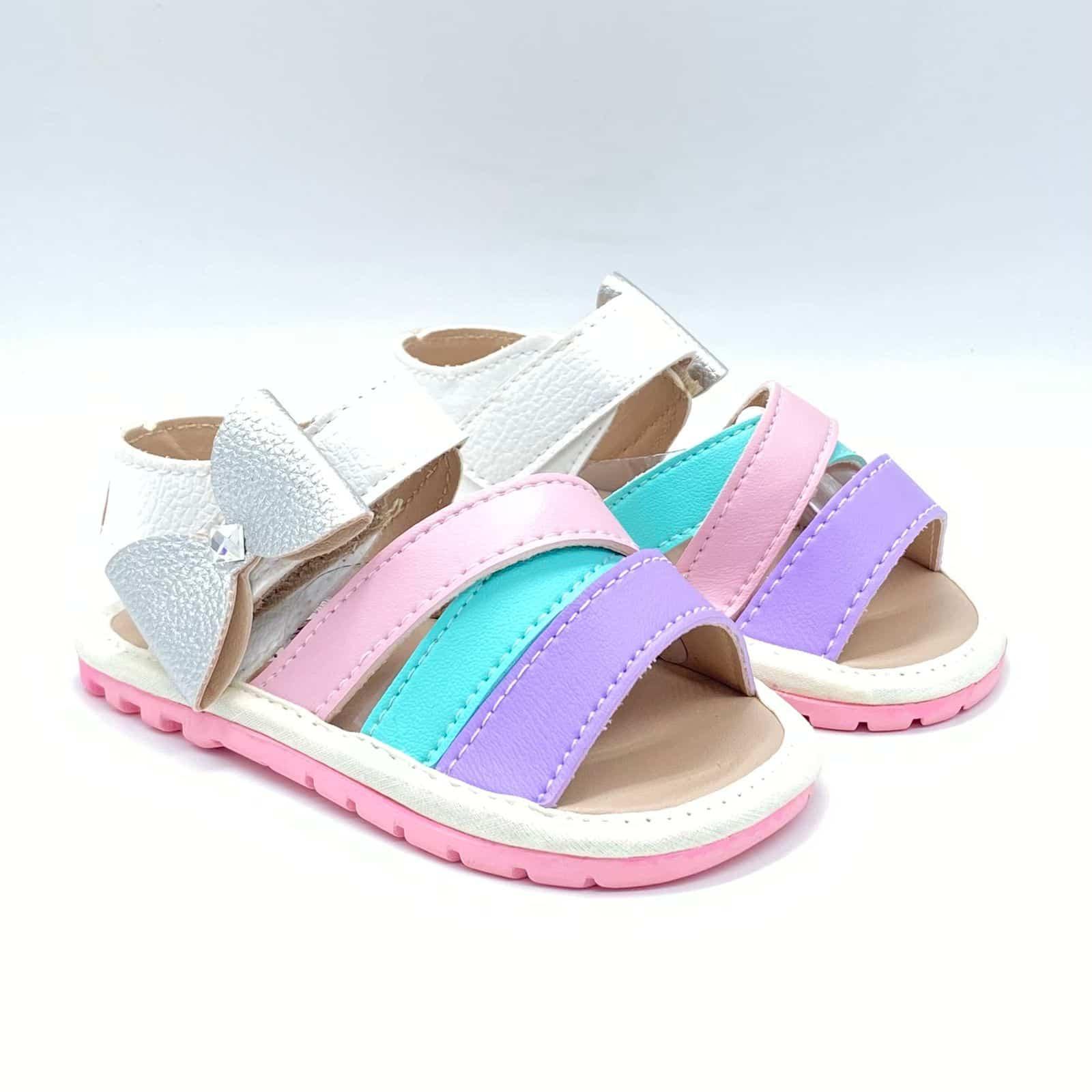 Sandalias Moño Combinada Pastel Huellitas