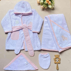 Set 4 Piezas Salida De Baño Bebé Rosa