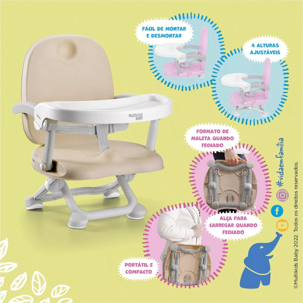 Comedor Portátil Booster Rosa Multikids Detalles