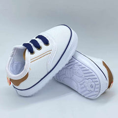 Tenis Cordones Navy Blancos Huellitas Suela