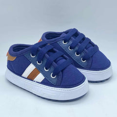 Tenis Cordones Rayas Azul Huellitas