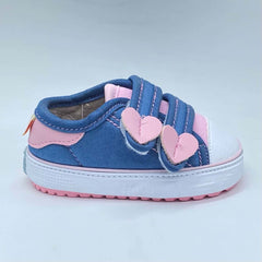 Tenis Velcro Corazón Denim Estilo