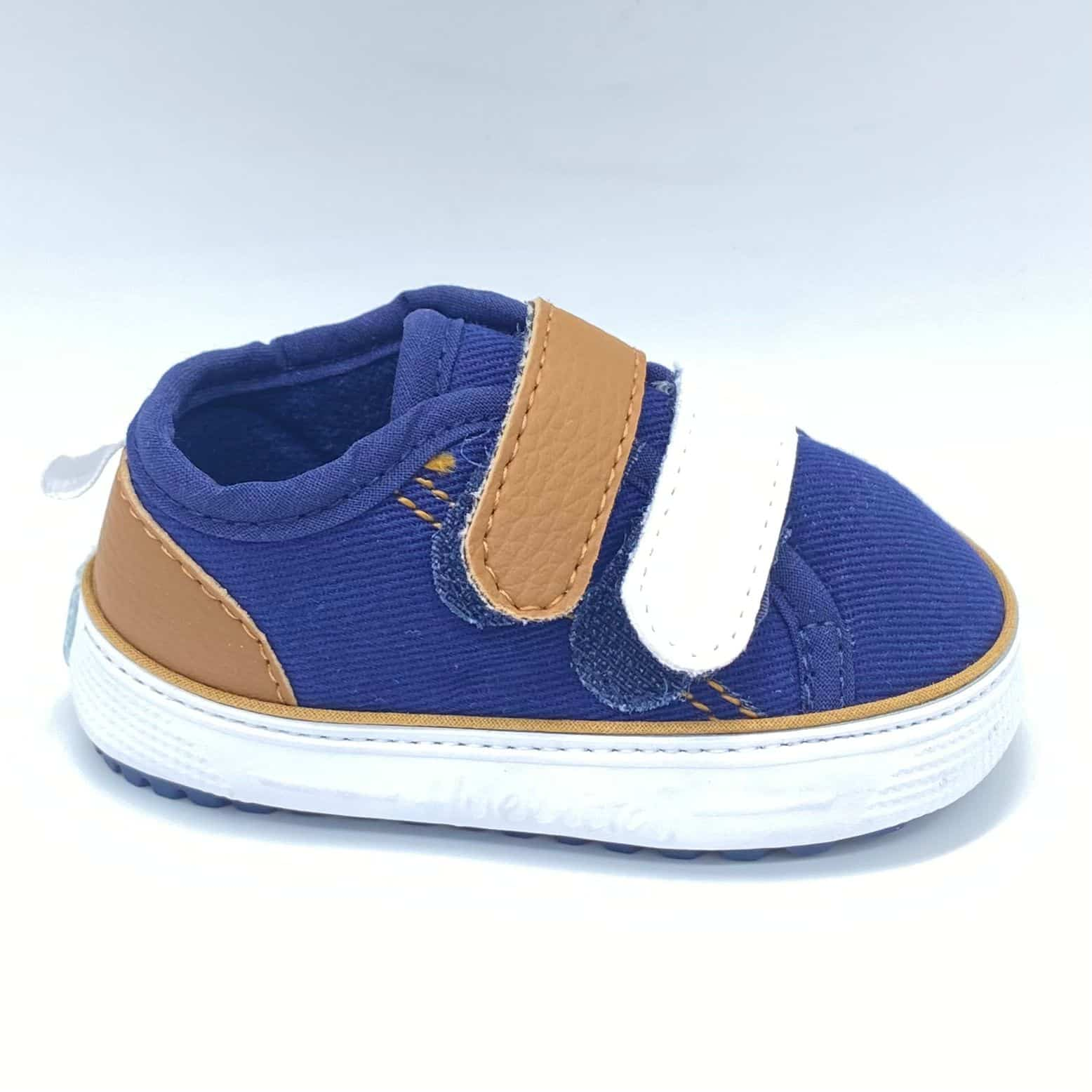 Tenis Velcro Denim Huellitas Estilo