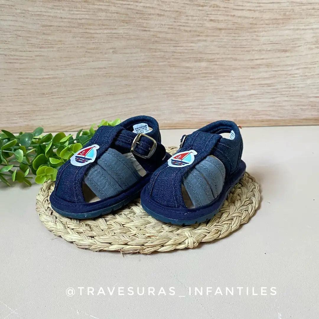 Sandalias Hebilla Denim Barco Huellitas