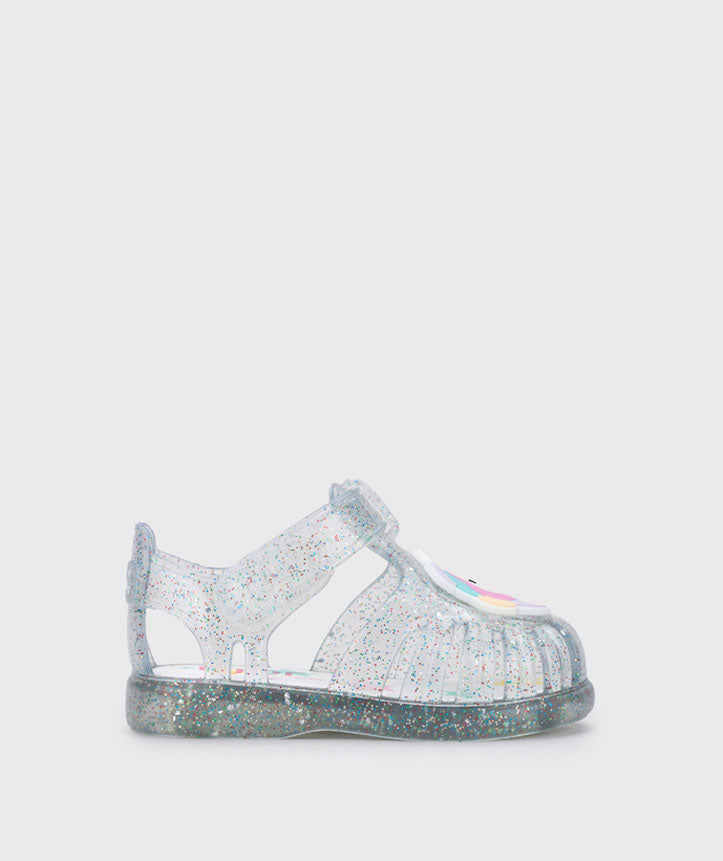 Sandalias Tobby Multi Glitter Unicornio Transparente Igor Perfil