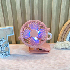 Ventilador Para Coche Flexible con Luces Rosa