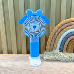 Ventilador Con Base Dog Detalle Moño Azul