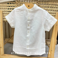 Camisa Manga Corta Lino Blanco