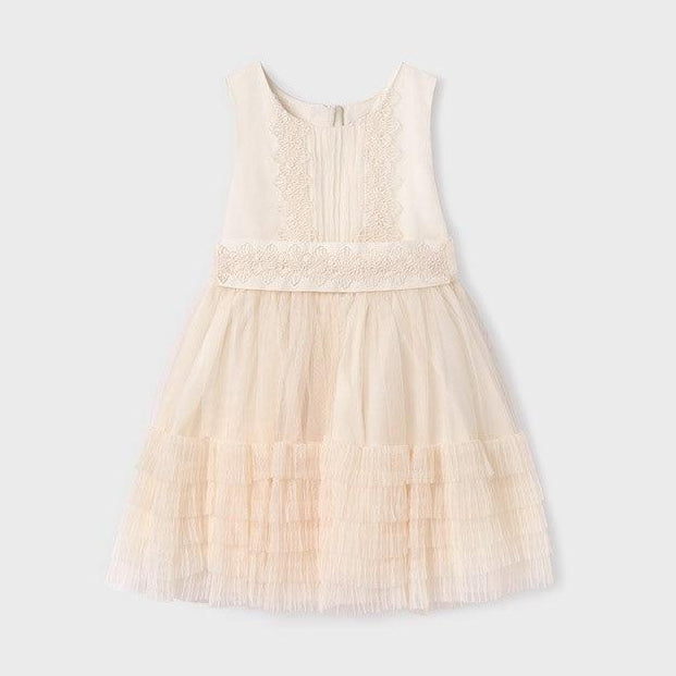 Vestido Tul Volantes Detalle Pecho