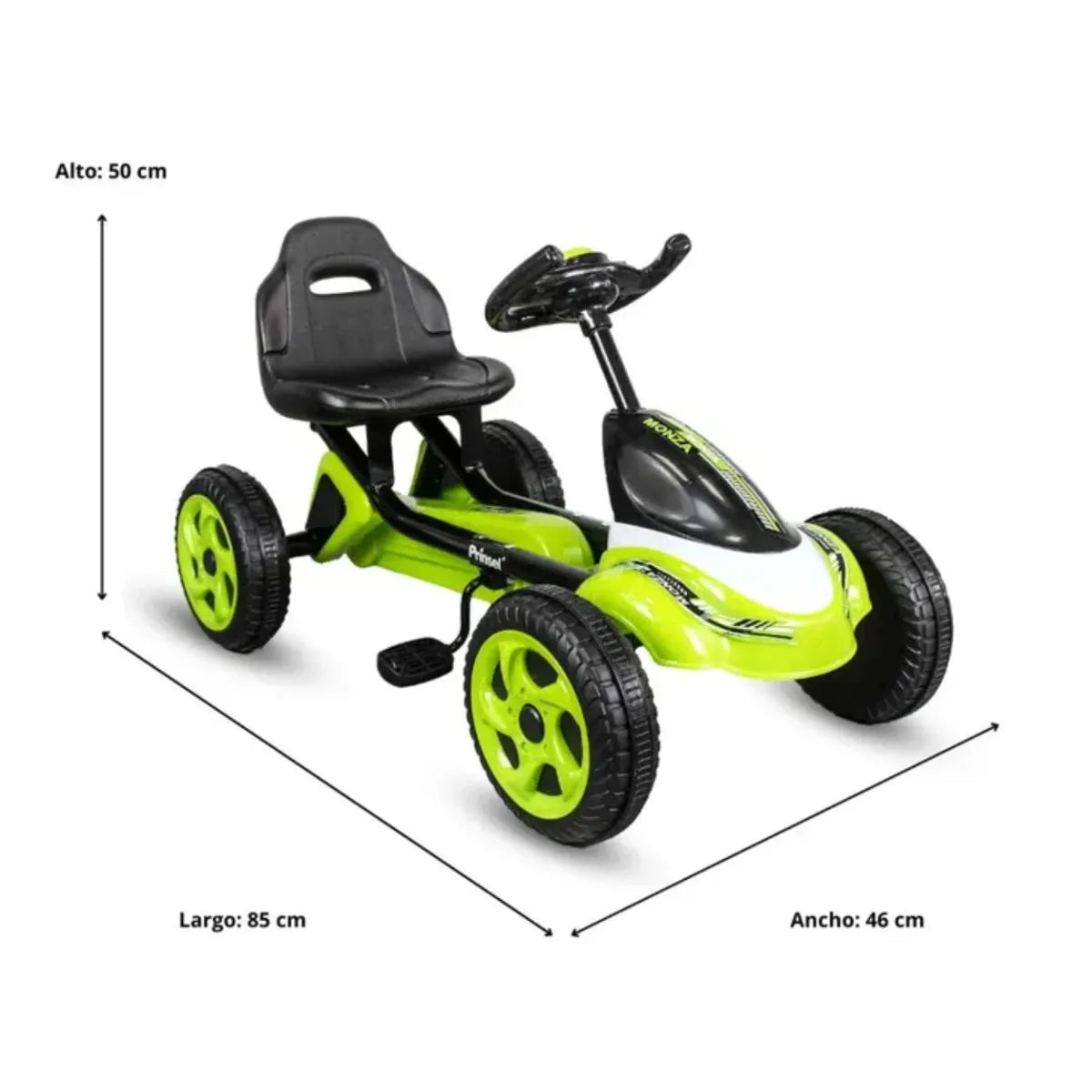 Triciclo Go Kart Monza Verde medidas