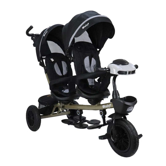 Triciclo Paseador Gemelar Lazzo Duo Negro Ebaby