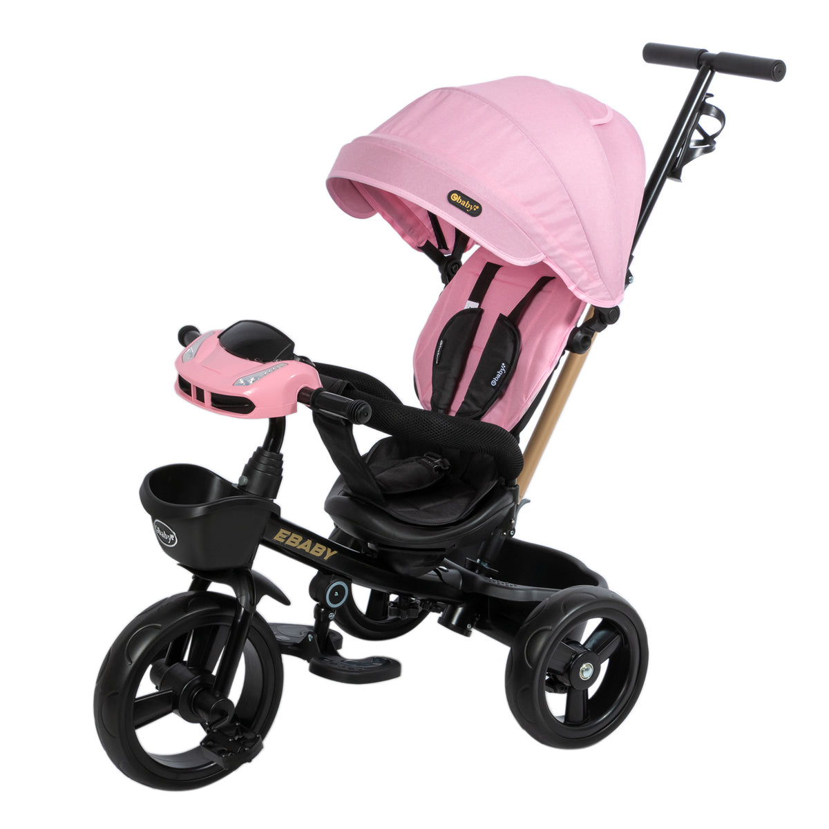 Triciclo Paseador Giratorio Rosa Ebaby