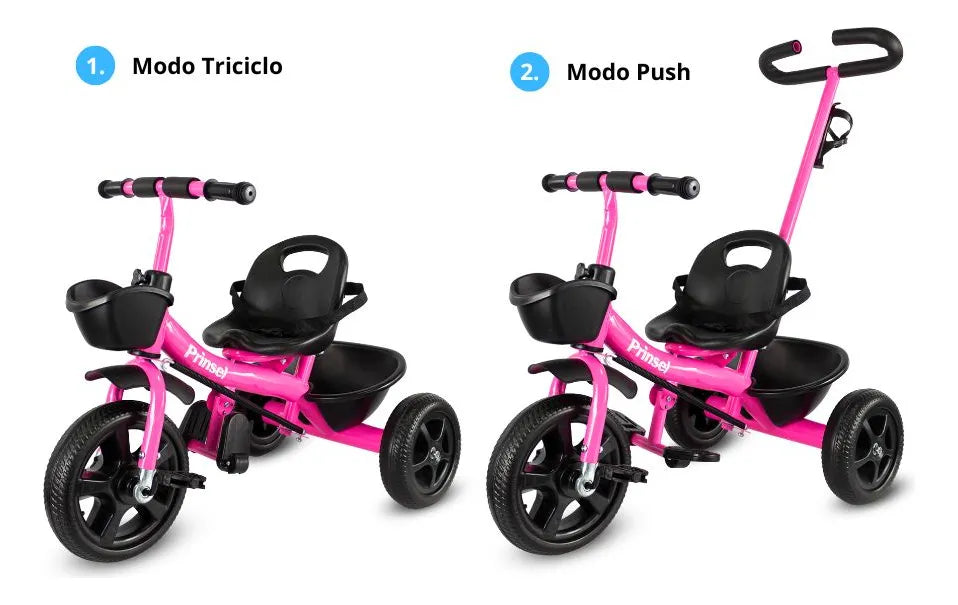Triciclo Paseador Para Niños Cool Kids Prinsel Rosa modo