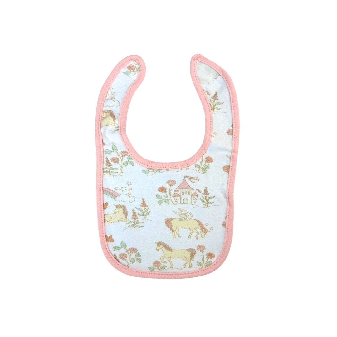 Set 3 Baberos Tela Estampado Niña Castillos