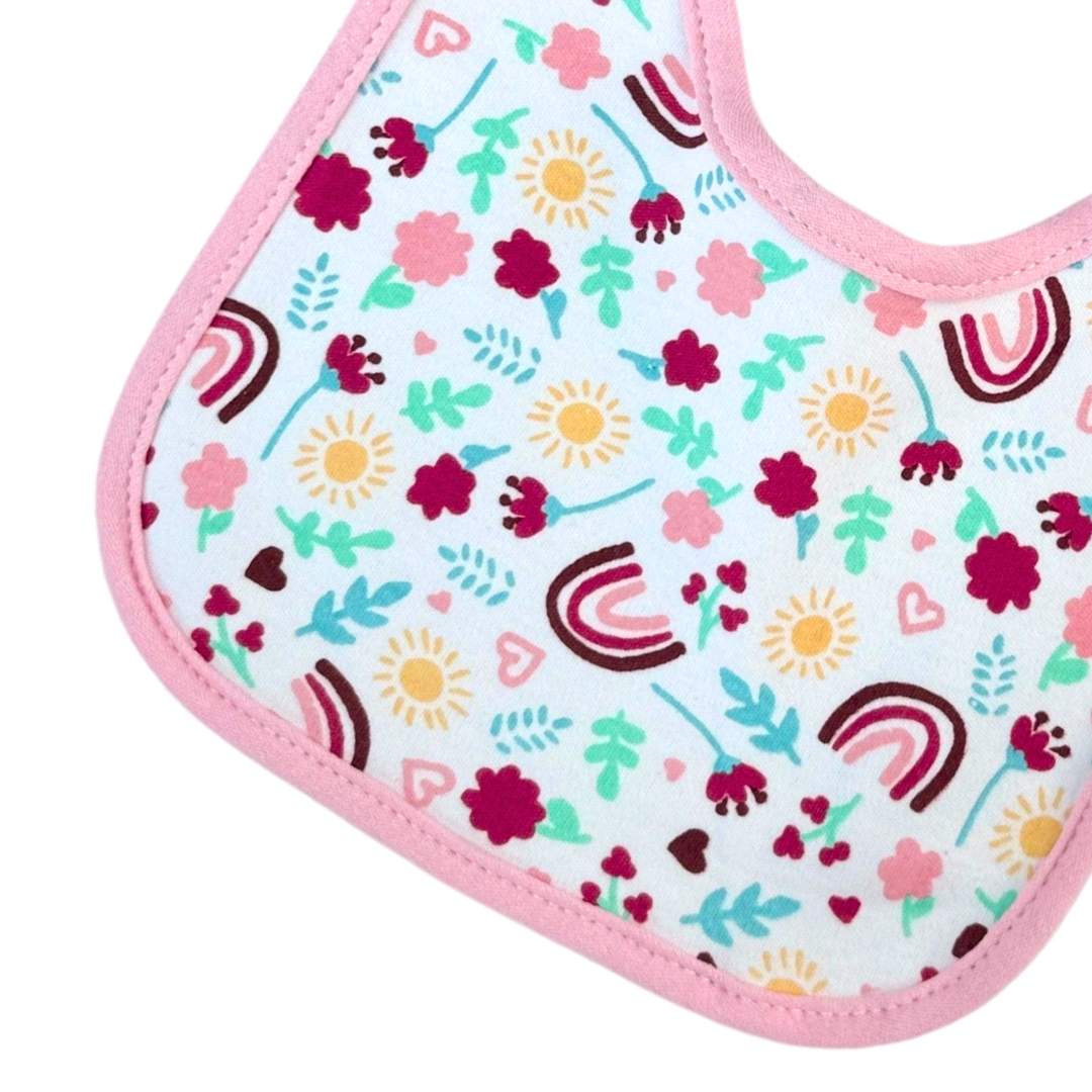 Set 3 Baberos Tela Estampado Niña Rainbow