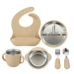 Set de Vajilla Silicona y Acero Inoxidable Circular ESTILO