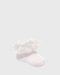 Medias Tul Bordado Blanco Cóndor