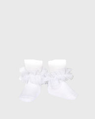 Medias Tobillera Detalle Tull Blanco Condor