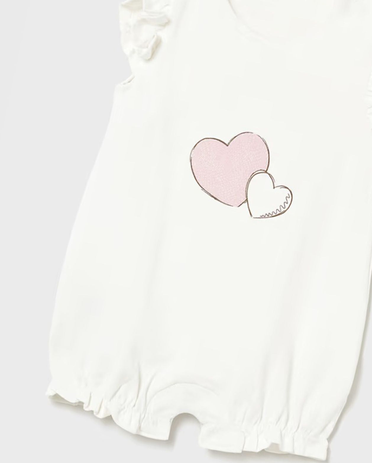 Pelele Estampado Corazones Blanco Mayoral detalle