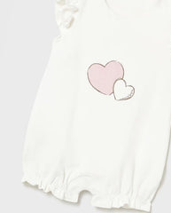 Pelele Estampado Corazones Blanco Mayoral detalle