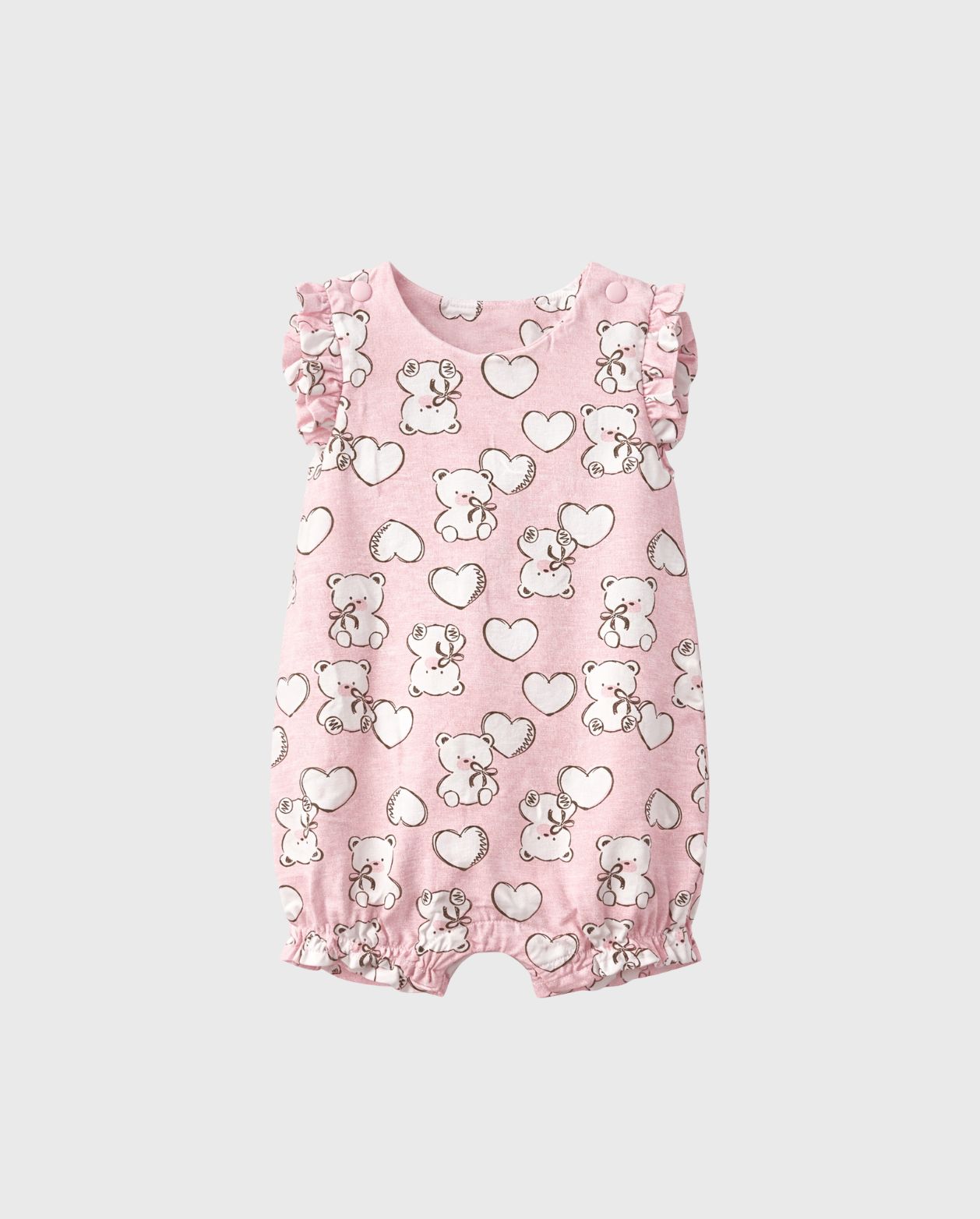 Pelele Estampado Corazones Osos Rosa Mayoral