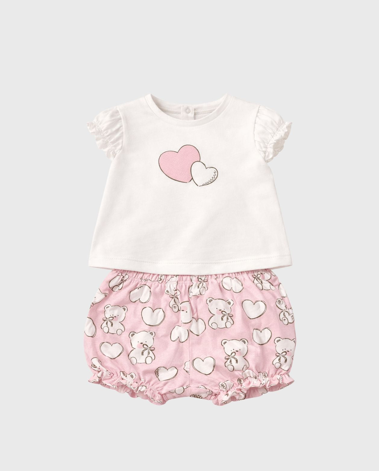 Conjunto Short Bordado Corazón Rosa Mayoral