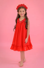 Vestido Para Fiesta Niña Corazón Rojo Estilo