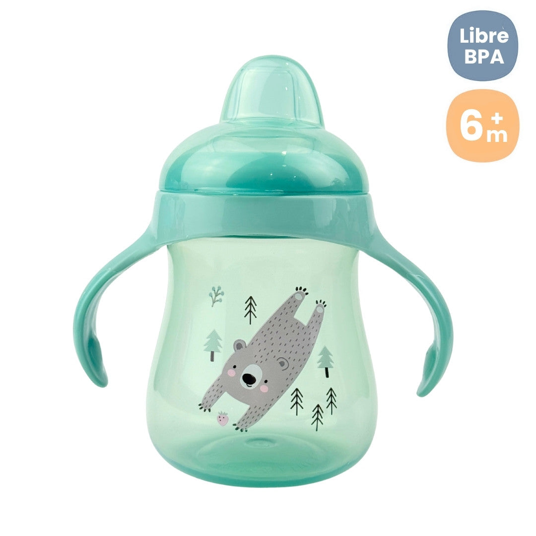 Vasos Boquilla Suave Animales Verde