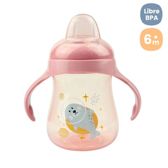 Vasos Boquilla Suave Animales Rosa