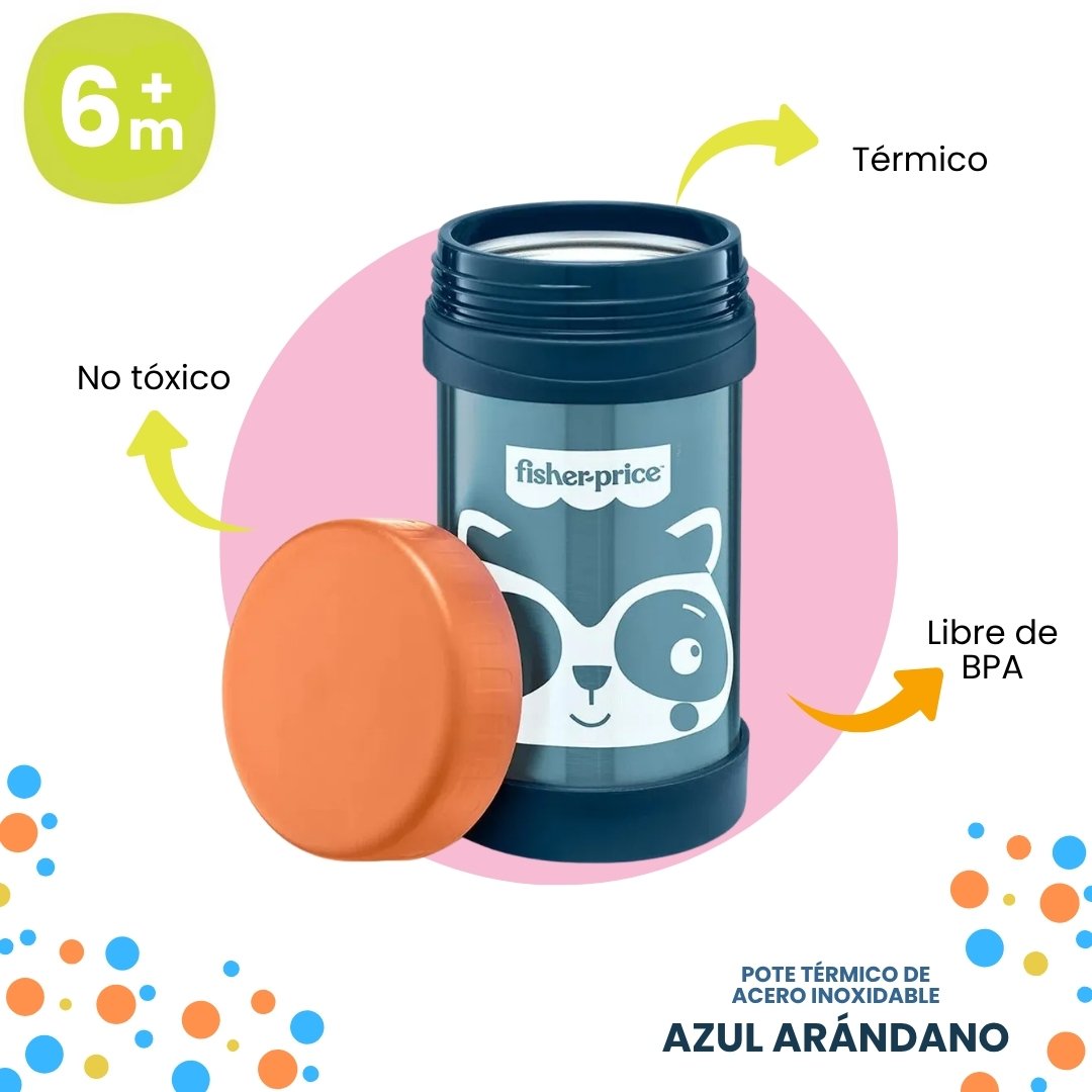 Vaso Térmico Acero Inoxidable 450ml Niño Azul Arándano 