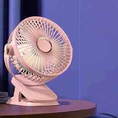 Ventilador Portátil Sencillo Con Clip Rosa