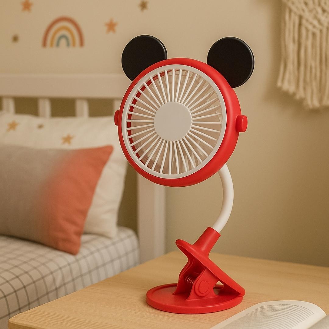 Ventilador Portátil Orejas Mickey Ambientada