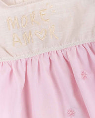 Vestido Bebé Bordado Con Balaca Pink