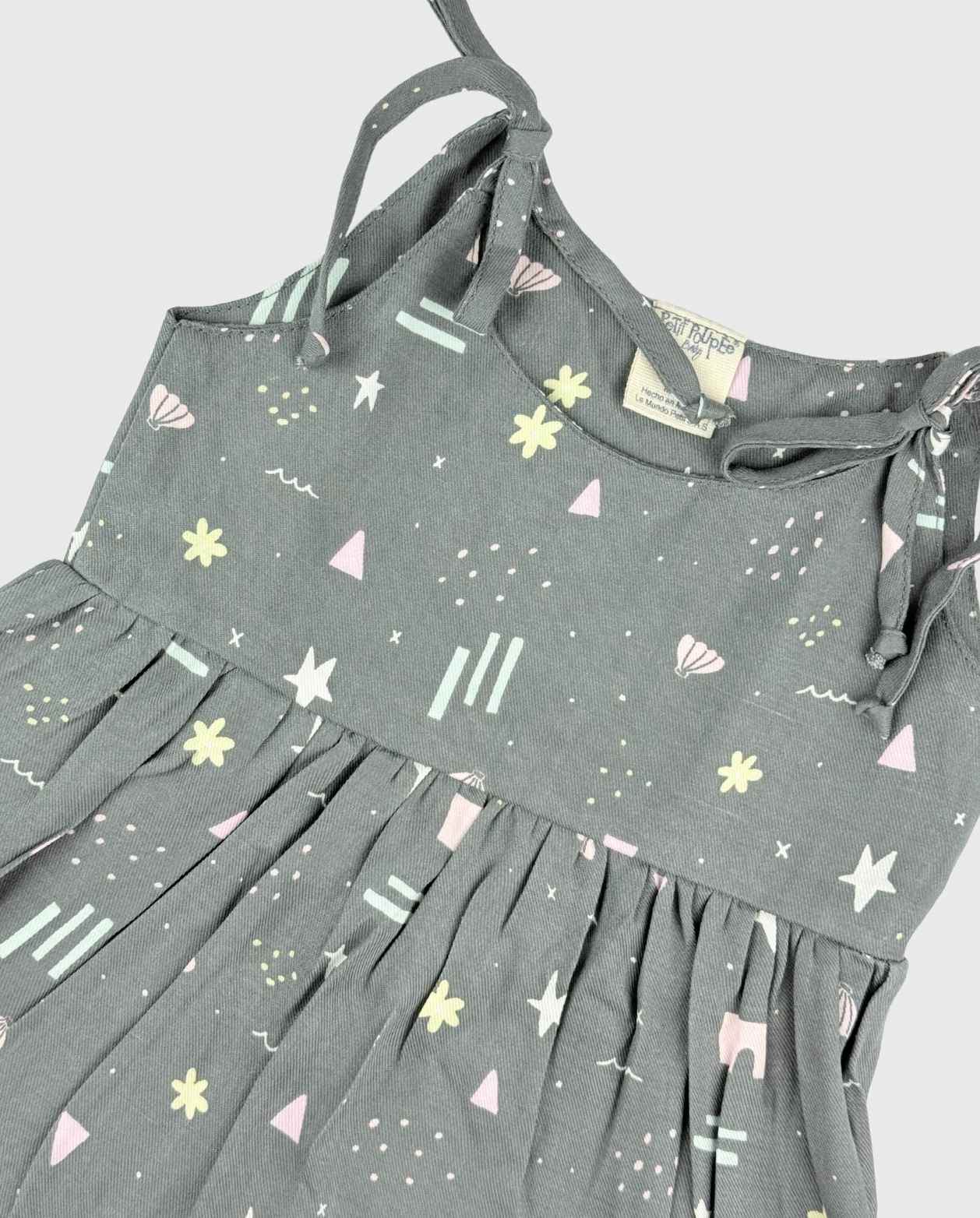 Vestido Con Blusa Estampado Figuras Niñas