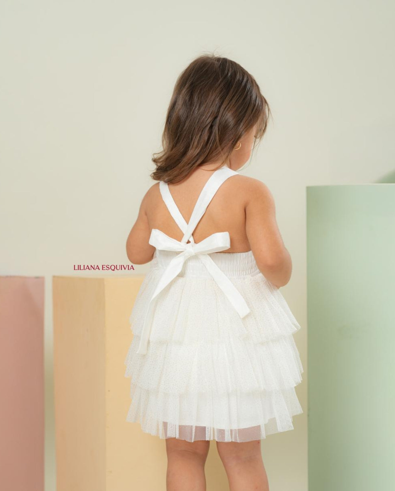 Vestido Body Alma Cintura Flores Blanco espalda