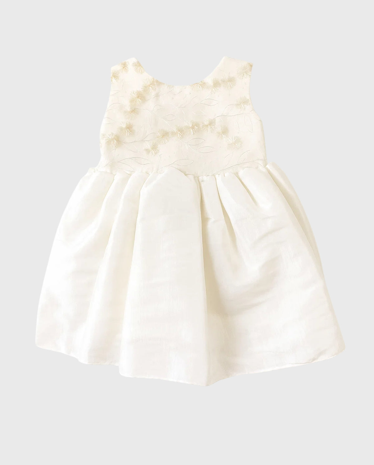 Vestido Camelia Detalle Pecho Flores Blanco