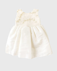 Vestido Camelia Detalle Pecho Flores Blanco