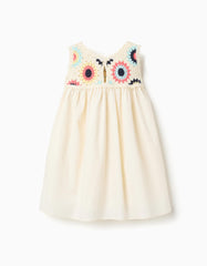 Vestido Combinado Crochet Bebe Beige Zippy diseño
