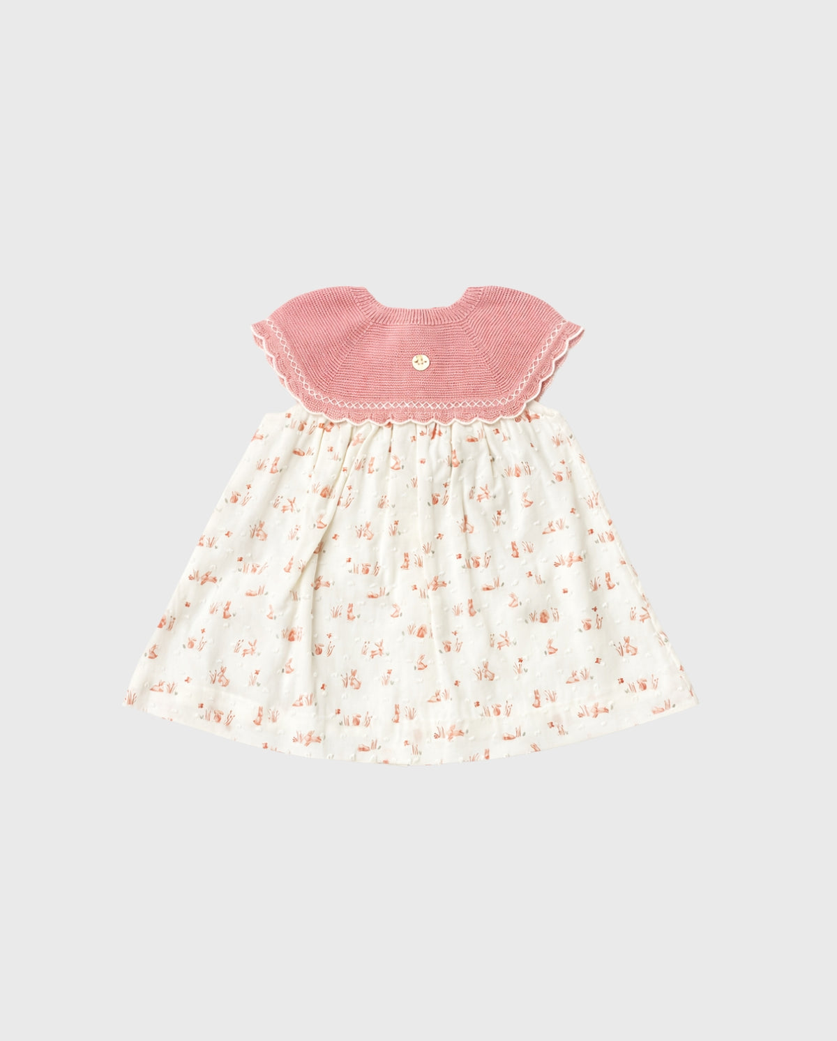Vestido Combinado Tricot Conejo Rosa Martin Aranda