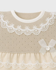 Vestido Combinado Tricot Detalles Bordados detalle