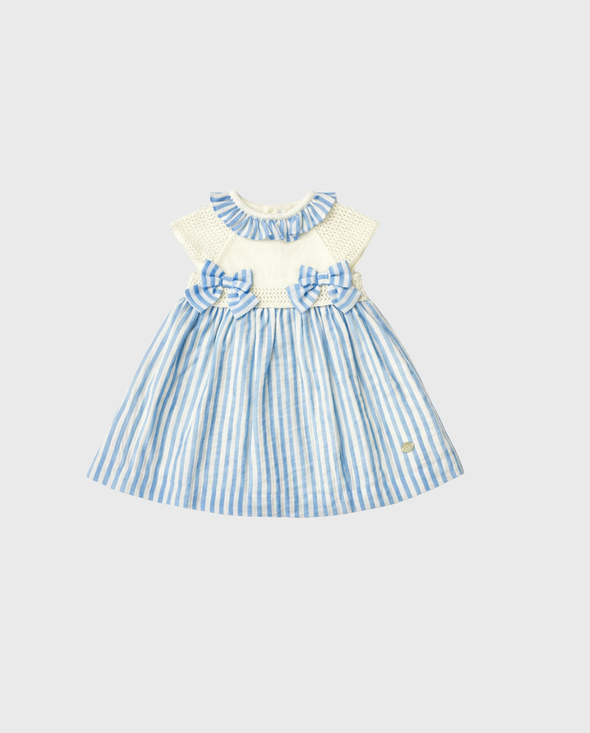 Vestido Combinado Tricot Rayas Azul Martin Aranda