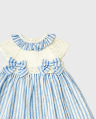 Vestido Combinado Tricot Rayas Azul Martin Aranda detalle